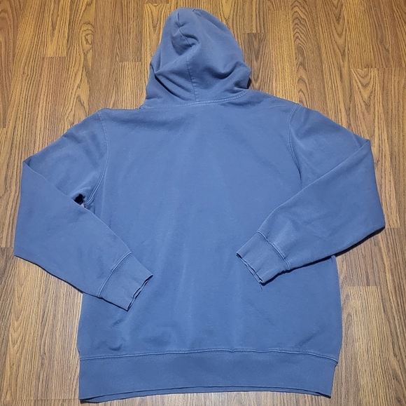 The North Face Men's Large Grey/blue Hoodie With Bold Yellow Logo Print C13 - Picture 7 of 7